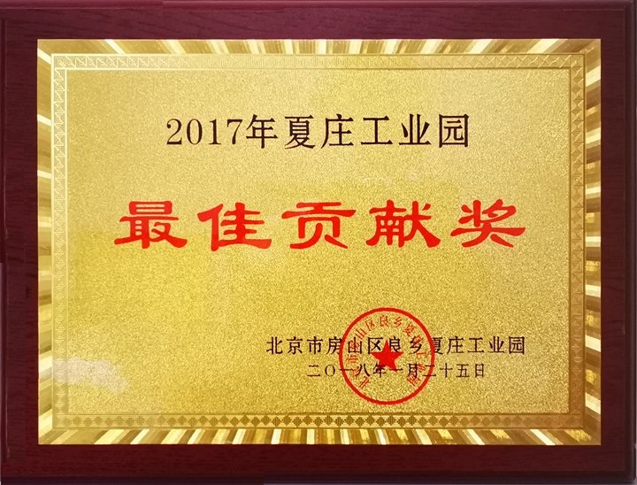 公司被评为最佳贡献奖